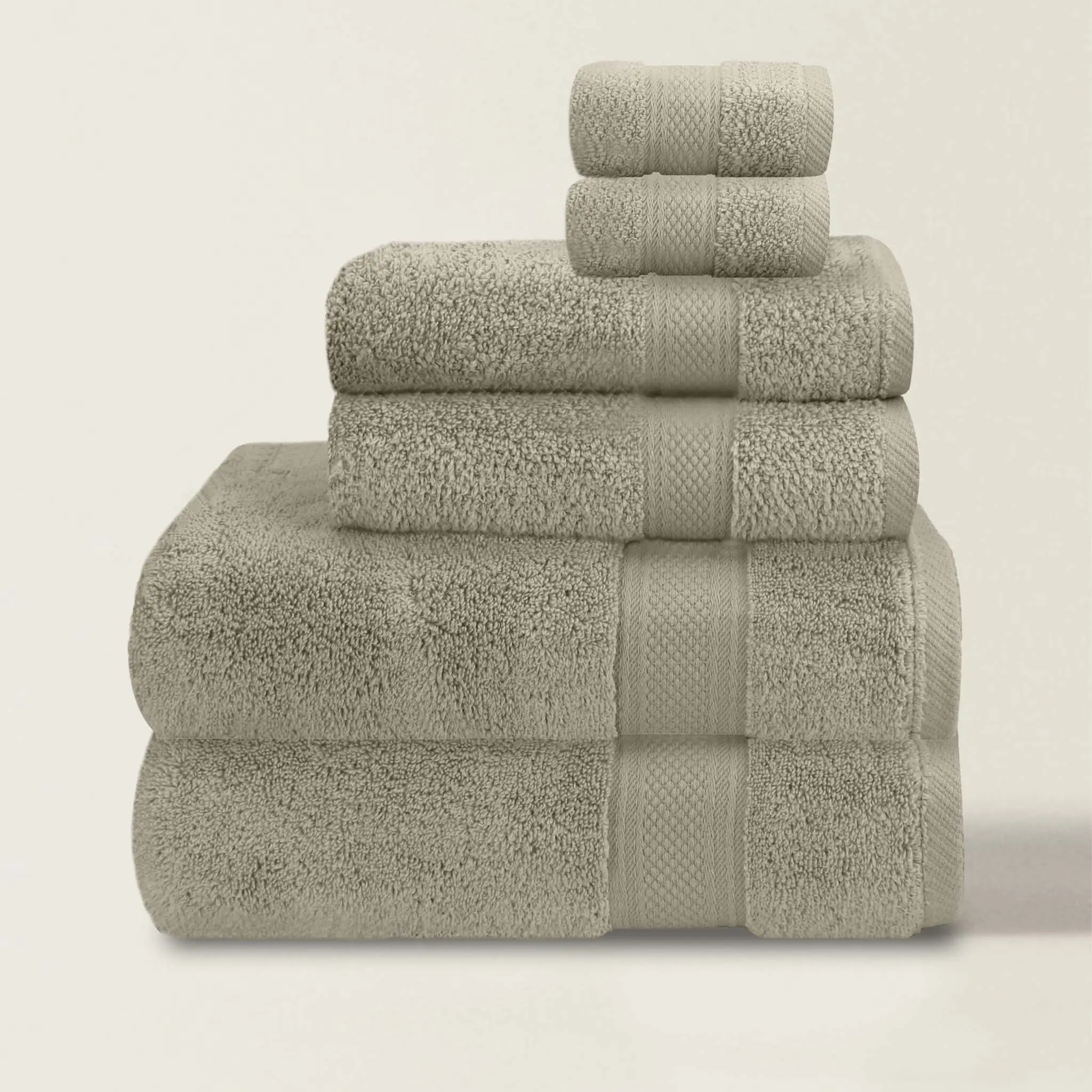 6 Pack Zero Twist Bath Towel Set