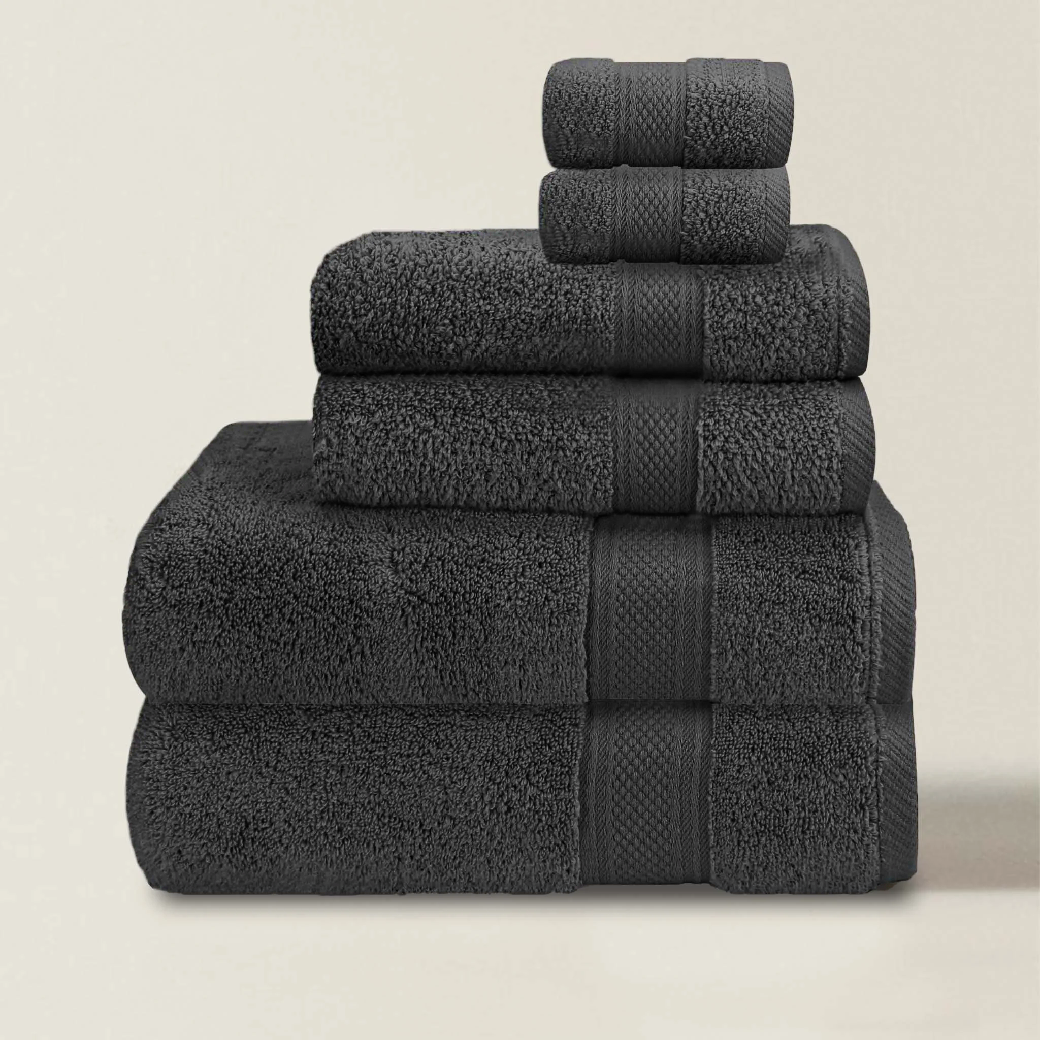 6 Pack Zero Twist Bath Towel Set